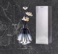 Bouteille en verre vide de 60 ml, dégradé noir, sans flamme, pour diffuseur d'huiles essentielles en rotin, pour voiture, chambre et décoration intérieure - Vente en gros
