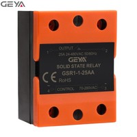 GEYA GSR1-1-25AA Relais Statique Monophasé sur Rail DIN 25A 30A 40A 60A 16A DC-DC