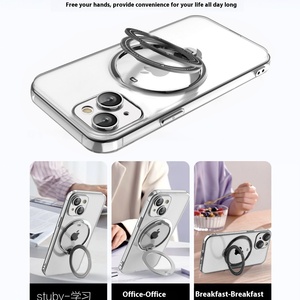 Chargeur de téléphone portable sans fil Power Bank Case pour iPhone 16 15 14 13 Pro Max Protection magnétique TPU Organizer Cover Phone Grip - Product Image 3