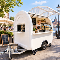 Camion de restauration HANYI avec cuisine complète, mini-chariot à café et desserts avec vitrine réfrigérée, gaufrier pour les startups