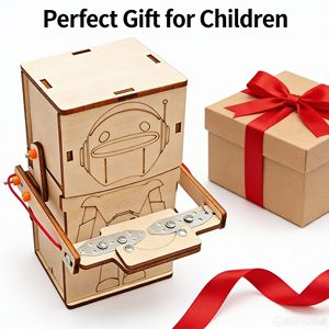 Juguetes de Rompecabezas de Madera DIY, Robots que Tragan Monedas, Educación Infantil, Ensamblaje <span class=keywords><strong>Manual</strong></span>, Conjuntos de Experimentos Científicos STEAM - Product Image 3