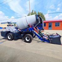Camion malaxeur à béton auto-alimenté mobile d'une capacité de 2 m³ pour les travaux de construction rurale et municipale