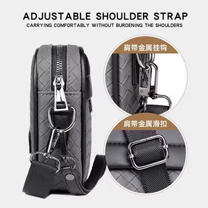 Sac Bandoulière <span class=keywords><strong>Homme</strong></span> en Similicuir PU Côté Personnalisable, Imperméable, Luxe Sportif, pour Affaires et Voyage - Product Image 6
