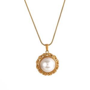 Collar con Colgante Personalizado de Acero Inoxidable 316L, Chapado en Oro PVD de 14K y 18K, Joyería Fina de Moda, Collar de Perlas al por Mayor para Mujer - Product Image 4