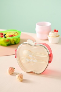 Boîte alimentaire en plastique sans BPA en forme <span class=keywords><strong>de</strong></span> pomme avec compartiment <span class=keywords><strong>de</strong></span> rangement <span class=keywords><strong>pour</strong></span> couverts, boîte <span class=keywords><strong>de</strong></span> <span class=keywords><strong>conservation</strong></span> portable <span class=keywords><strong>pour</strong></span> enfant, boîte à <span class=keywords><strong>salade</strong></span> scellée - Product Image 2