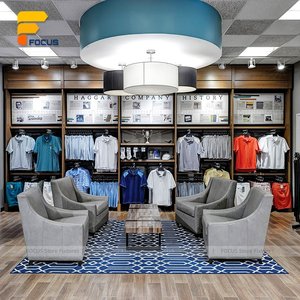 Espositore di Lusso in Legno per Abiti, Vetrina Modulare con Armadio e Panca Espositiva Centrale per Negozi di Abbigliamento Formale - Product Image 3
