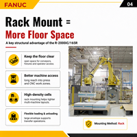 Robot FANUC R-2000iC/165R 165 kg 3095 mm à montage sur rack, 6 axes, pour l'entretien de machines CNC et le soudage par points