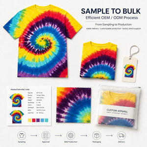 <span class=keywords><strong>Camiseta</strong></span> Tie Dye Personalizada con Certificación GOTS y OEKO-TEX, 220 g/m², Algodón, para Festivales, Fabricante de Ropa Urbana con Marca Privada OEM - Product Image 6