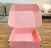 Caja de Regalo Plegable de Cartón Corrugado Rosa con Logotipo Personalizado para Envío de Cosméticos, Empaque de Cosméticos de Lujo, Diseño de Caja de Envío Resistente