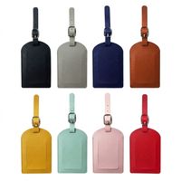 Étiquette de bagage moderne en cuir PU Sunrise avec logo personnalisé, étiquette d'identité de voyage portable, breloque pour carte d'embarquement, idéale pour les cadeaux promotionnels