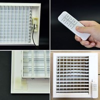 Grille de ventilation électrique moderne carrée en plastique et alliage d'aluminium avec télécommande pour un flux d'air précis, montage mural ou au plafond, extérieur