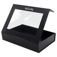 Emballage en carton noir A4 avec logo personnalisé Boîtes cadeaux magnétiques pliables en papier rigide pour documents