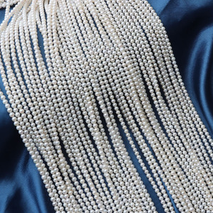 Una stringa di 3.5-4mm di perle sciolte di perle di acqua dolce naturali opache quasi rotonde per materiali di gioielli artigianali, circa 39cm e 105 pezzi - Product Image 4