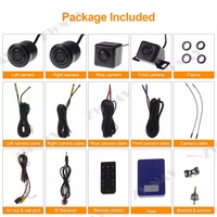 Système de caméra embarquée HD 3D 360° avec vue panoramique, 4 caméras de voiture, DVR 3D 1080P, capteur G, nouveau