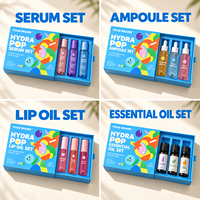 Boîte de soin de la peau ODM, boîte en carton rigide avec tiroir, insert pour trois flacons, emballage cosmétique pour sérum