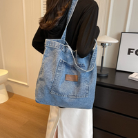 Personnalisé de haute qualité Simple Casual Designer Jean Sac à provisions de luxe Denim Sacs à main Sac fourre-tout pour les femmes