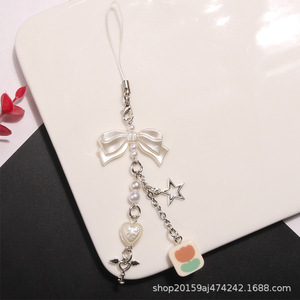 พวงกุญแจรูปโบว์ชุบสีสวยหวานแบบใหม่เครื่องประดับกระเป๋าลูกปัดอะคริลิคสำหรับตกแต่ง - Product Image 6