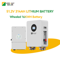 51,2V 314Ah 16kWh Mobiler LiFePO4-Akku mit Rädern 10 Jahre Garantie Solarbatterie-Speicher