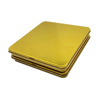 Boîte en métal étamé carrée personnalisée OEM 100x96x12mm imprimée sur mesure, fabriquée en Guangdong, pour l'emballage de puzzles/crayons de couleur