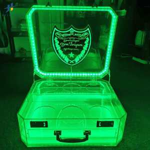 Custom Logo 5MM Thick Washable Pre-Assembled Powder Coated Lighted Acrylic Mirror Beef Suitcase Meat Carrier <b>Box</b> LED <b>Display</b> - Product Image 4
