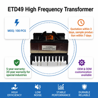 Transformateur haute fréquence personnalisable de qualité professionnelle ETD49 LED 13V 12V 24V 600V