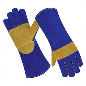 Gants en cuir fendu de vachette de sécurité industrielle Équipement de protection individuelle Gants de soudage résistants aux étincelles - Product Image 1