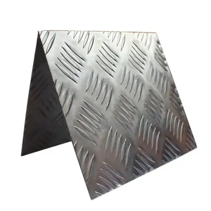 Tôle d'aluminium gaufrée à motif 5 barres série BIBO, largeur 1220 mm, tempérament O~H112, pour découpe et soudage - Product Image 1