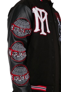 Chaqueta Varsity de Alta Calidad para Hombre, Manga Larga, Gruesa, con Bordado de Letras en Chenilla, Cuello Alto con Ribete - Product Image 2