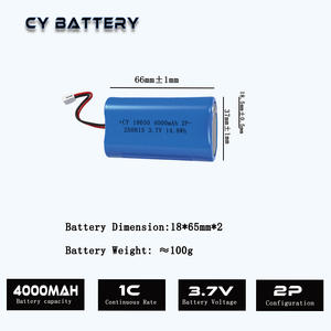 CY paket baterai Lithium Ion isi ulang 18650, 1S2P 3.7V 4000mAh bisa disesuaikan - Product Image 2