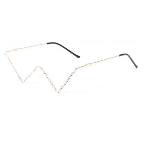 Novedades en Gafas de Moda de Lujo para Mujer, Monturas de Gafas con Forma de V sin Lentes, con Diamantes de Imitación - Product Image 6