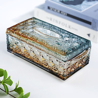Luxus moderne Jade Gold Glas Tissue Box für Home Desktop High-End Hotel Servietten halter Lagerung dekorative Funktion umwelt freundlich