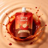 Sauce piquante coréenne au poulet, sachet souple PE avec bec verseur 100ml, qualité alimentaire, anti-fuite, sans BPA, en aluminium personnalisé