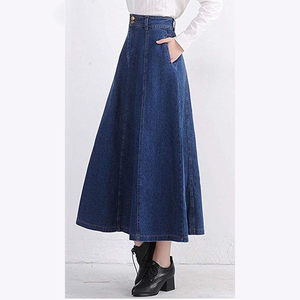 Vintage <strong>Plus</strong> <strong>Size</strong> Dress <strong>Skirts</strong> Denim Maxi <strong>Skirt</strong> for Ladies - Product Image 2