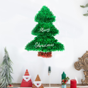 Ornement de Noël Qiankun 30x26cm, décoration murale en plastique vert pour Noël - Product Image 2