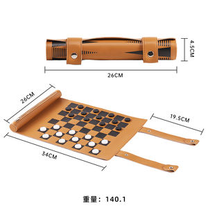 Jeu enroulable de <span class=keywords><strong>voyage</strong></span> 2-en-1 avec logo personnalisé plateau de backgammon et plateau de jeu de go en cuir durable pour les jeux en intérieur - Product Image 3