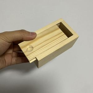 Wholesale Wooden Box Mini Pine Wood Rectangle <b>Drawer</b> Gift Jewelry Storage Box for Travel - Product Image 4