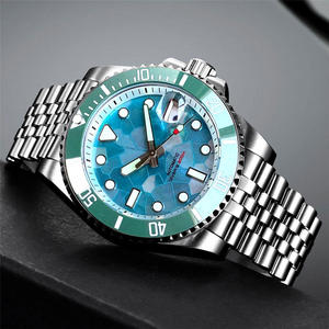Montre de plongée de luxe pour hommes 40mm Tandorio Ice Blue MOP Dial White Chapter Ring Jubilee Bracelet, Cyclops NH35 Mechanism - Product Image 2