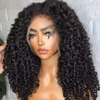 Perruque sans colle 13x4 13x6 en dentelle HD, cheveux humains indiens bruts transparents, perruque courte bouclée avec dentelle frontale, fournisseur