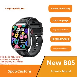 Montre connectée unisexe à écran tactile intégral pour appels, étanche, Android, en plastique, tendance, avec podomètre et moniteur de fréquence cardiaque pour le sport - Product Image 2