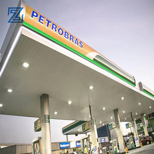 定制加油站和设计钢制汽油燃料配件吊挂标志框架设计加油站天篷出售加油站 - Product Image 5