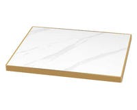 Table carrée moderne en marbre avec structure métallique pour salle à manger, hôtel, cuisine commerciale et mobilier de restaurant
