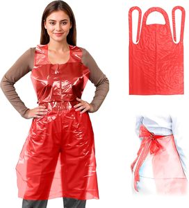 Tabliers jetables imperméables avec manchons de protection, tabliers de protection en plastique parfaits pour la peinture, la cuisine et les travaux ménagers quotidiens - Product Image 1