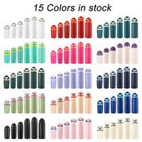 Bouteille d'eau sport isotherme en acier inoxydable avec logo personnalisé, 19oz, 24oz, 32oz, double ouverture, idéale pour les enfants et les voyages, garde au chaud