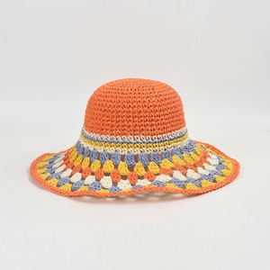 หมวกบักเก็ตสานจากกระดาษหลากสีสันสำหรับผู้หญิง ฤดูร้อน รุ่นใหม่ สำหรับวันหยุด ปีกกว้าง ใส่ไปเที่ยวทะเล กันแดด - Product Image 2