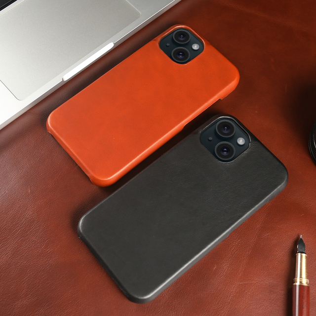 Full Grain Genuine Leather for iPhone 12 13 14 15 16 Pro Max Case Oil Wax Pattern Anti slip Anti Drop Leather Cell Phone Case