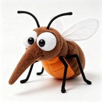 Jouet en peluche moustique amusant, plusieurs couleurs, insecte de dessin animé, poupée en peluche, figurine de insecte mignonne et douce pour enfants, cadeau, décoration de la maison