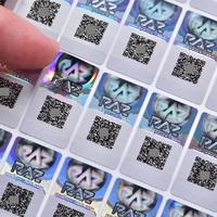 Étiquette de sécurité holographique anti-contrefaçon avec code QR à gratter, étanche, impression UV personnalisée avec logo de marque