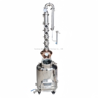 Kit de Distillation d'Alcool Portable Mini - Matériel de Cuisson en Acier Inoxydable - Colonne de Reflux à Dôme en Cuivre Multi-Fenêtres - Capacité de 10 à 2000 L