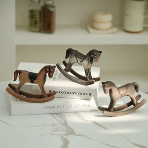 Figurine en bois à sonnette, artisanat artisanal en forme de petit cheval, décoration de table pour salon, comptoir de <span class=keywords><strong>bar</strong></span>, style Art Déco, vente en gros - Product Image 2