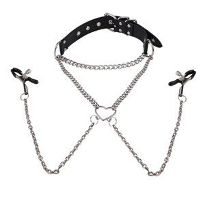QKKQ Metal Nipple Clamps Breast Clips Leather Collar Clamp Clitoris Clips Nipple <b>Toys</b> BDSM Bondage Sex <b>Toys</b> <b>for</b> Women <b>Men</b> - Product Image 3